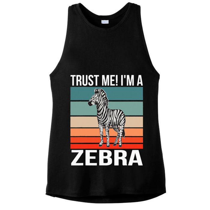 I'm a Zebra Halloween Safari Zoo Zebra Ladies PosiCharge Tri-Blend Wicking Tank