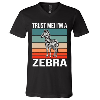 I'm a Zebra Halloween Safari Zoo Zebra V-Neck T-Shirt