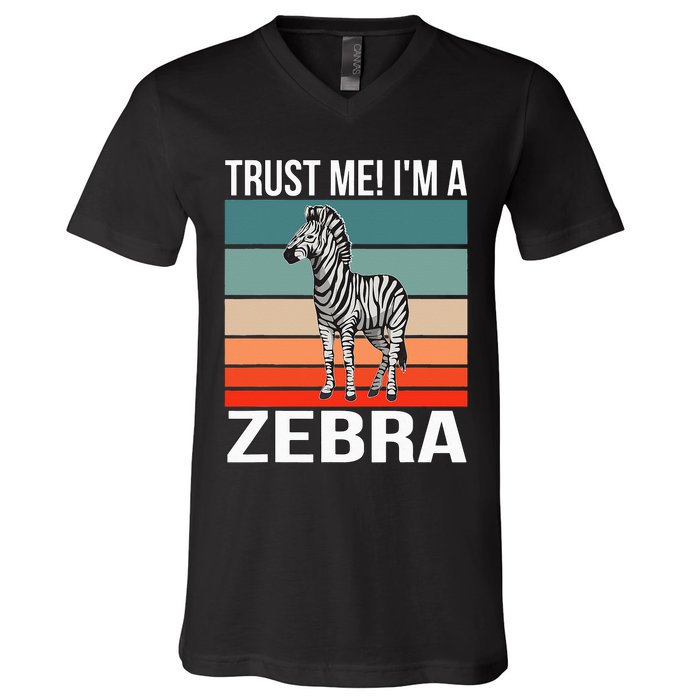 I'm a Zebra Halloween Safari Zoo Zebra V-Neck T-Shirt