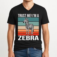 I'm a Zebra Halloween Safari Zoo Zebra V-Neck T-Shirt