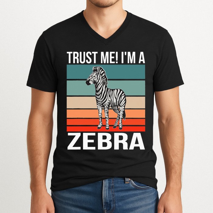 I'm a Zebra Halloween Safari Zoo Zebra V-Neck T-Shirt