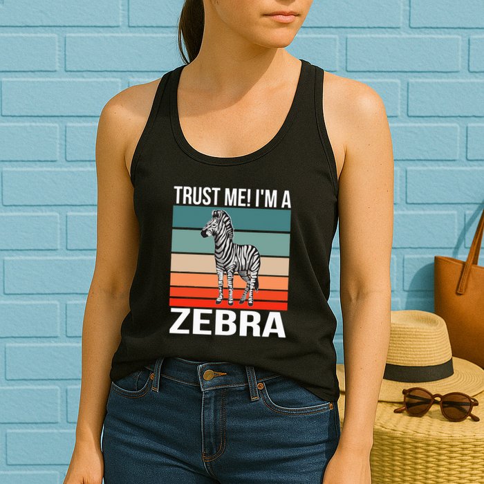 I'm a Zebra Halloween Safari Zoo Zebra Womens Tank Top