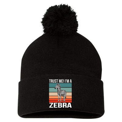 I'm a Zebra Halloween Safari Zoo Zebra Pom Pom 12in Knit Beanie