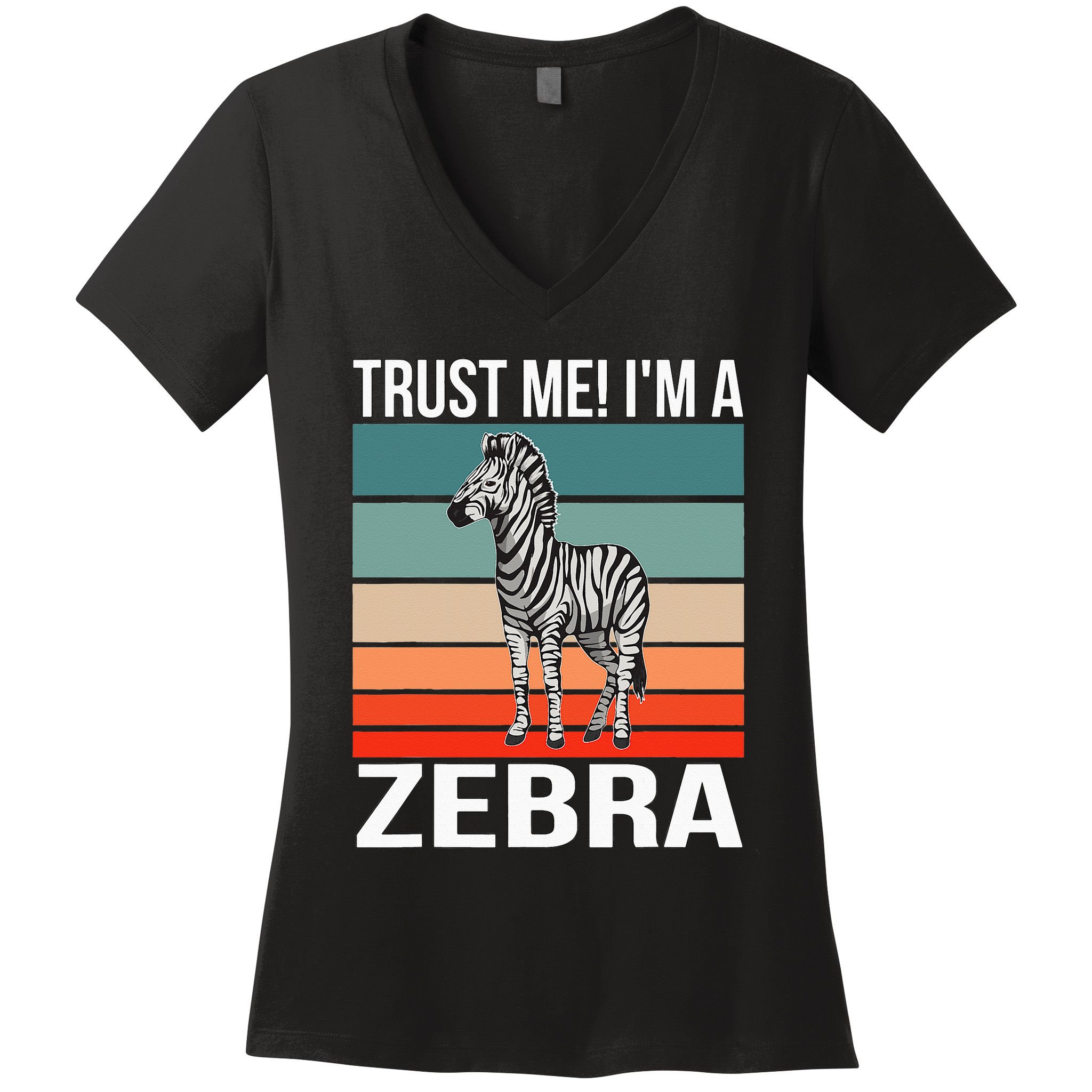I'm a Zebra Halloween Safari Zoo Zebra Women's V-Neck T-Shirt