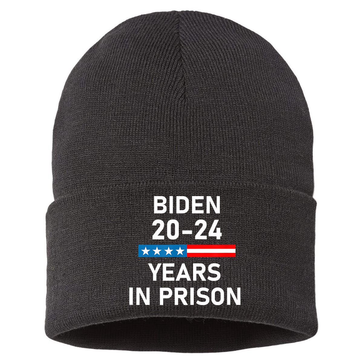 Impeach Biden 2024 Years In Prison Sustainable Knit Beanie
