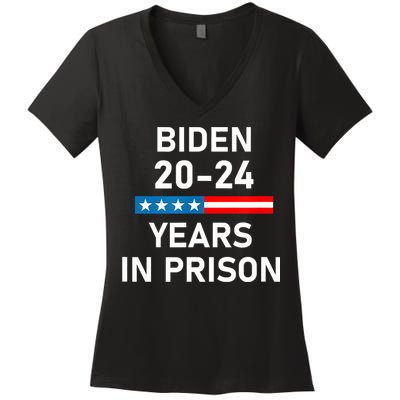 Impeach Biden 2024 Years In Prison Women's V-Neck T-Shirt