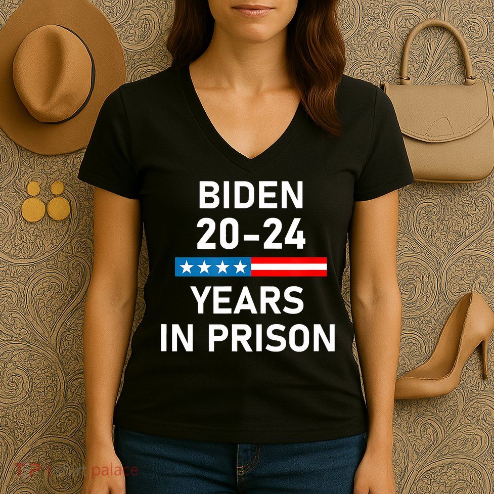 Impeach Biden 2024 Years In Prison Women's V-Neck T-Shirt