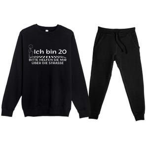 Ich Bin 20 Bitte Helfen Sie Mir üBer Die Strasse Premium Crewneck Sweatsuit Set