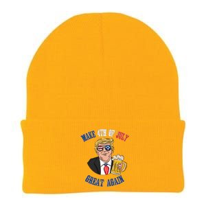 Ing Beer 4th Of July Great Gift Great Again Funny Trump Cool Gift Knit Cap Winter Beanie