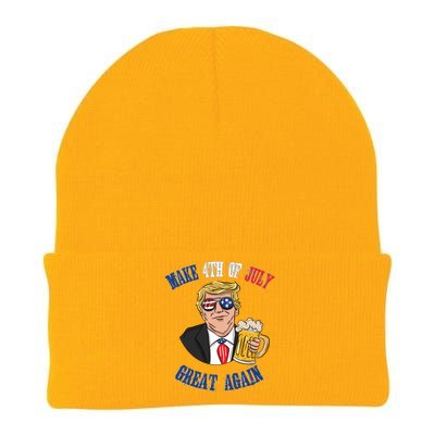 Ing Beer 4th Of July Great Gift Great Again Funny Trump Cool Gift Knit Cap Winter Beanie