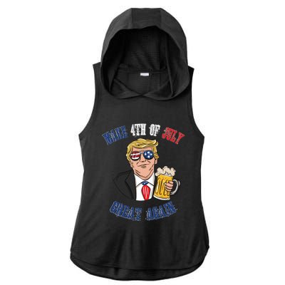 Ing Beer 4th Of July Great Gift Great Again Funny Trump Cool Gift Ladies PosiCharge Tri-Blend Wicking Draft Hoodie Tank