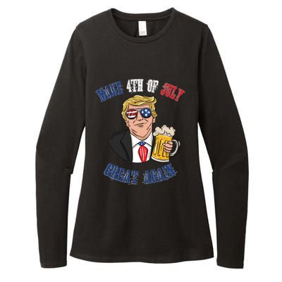 Ing Beer 4th Of July Great Gift Great Again Funny Trump Cool Gift Womens CVC Long Sleeve Shirt