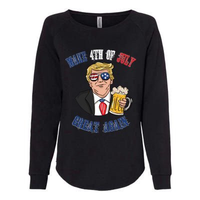 Ing Beer 4th Of July Great Gift Great Again Funny Trump Cool Gift Womens California Wash Sweatshirt