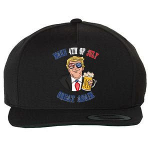 Ing Beer 4th Of July Great Gift Great Again Funny Trump Cool Gift Wool Snapback Cap