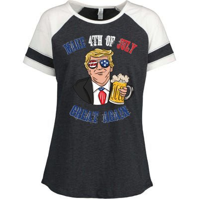 Ing Beer 4th Of July Great Gift Great Again Funny Trump Cool Gift Enza Ladies Jersey Colorblock Tee