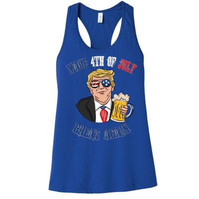 Ing Beer 4th Of July Great Gift Great Again Funny Trump Cool Gift Women's Racerback Tank