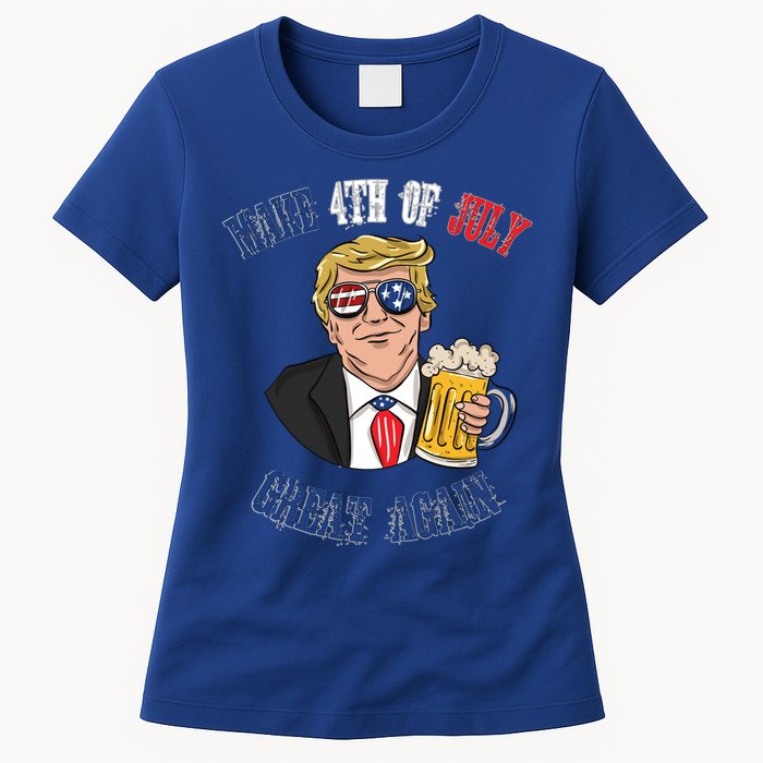 Ing Beer 4th Of July Great Gift Great Again Funny Trump Cool Gift Women's T-Shirt