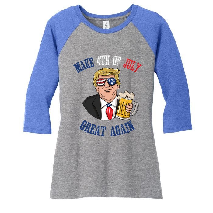 Ing Beer 4th Of July Great Gift Great Again Funny Trump Cool Gift Women's Tri-Blend 3/4-Sleeve Raglan Shirt