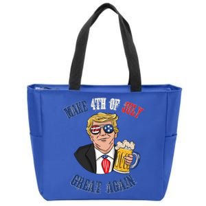 Ing Beer 4th Of July Great Gift Great Again Funny Trump Cool Gift Zip Tote Bag