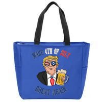 Ing Beer 4th Of July Great Gift Great Again Funny Trump Cool Gift Zip Tote Bag