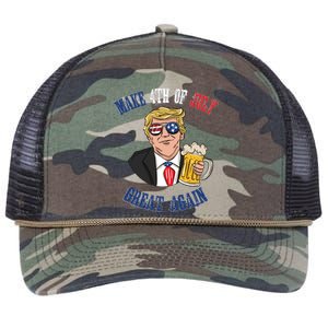 Ing Beer 4th Of July Great Gift Great Again Funny Trump Cool Gift Retro Rope Trucker Hat Cap