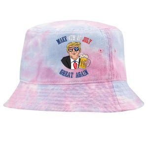 Ing Beer 4th Of July Great Gift Great Again Funny Trump Cool Gift Tie-Dyed Bucket Hat