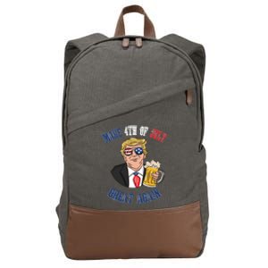 Ing Beer 4th Of July Great Gift Great Again Funny Trump Cool Gift Cotton Canvas Backpack