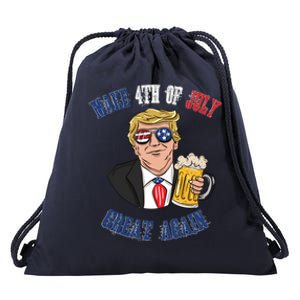 Ing Beer 4th Of July Great Gift Great Again Funny Trump Cool Gift Drawstring Bag