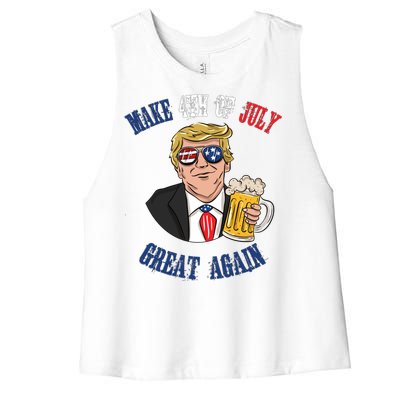 Ing Beer 4th Of July Great Gift Great Again Funny Trump Cool Gift Women's Racerback Cropped Tank