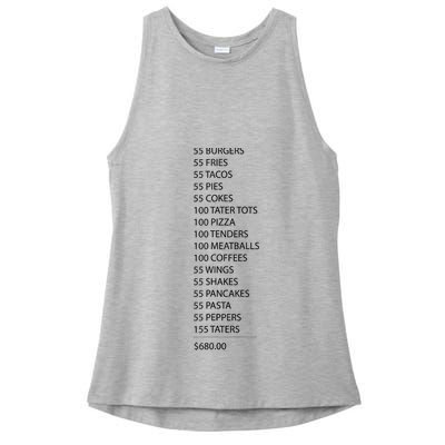 ITYSL Burgers 55 Fries I Think You Should Leave Ladies PosiCharge Tri-Blend Wicking Tank