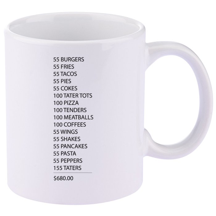 ITYSL Burgers 55 Fries I Think You Should Leave 11oz C Handle Ceramic Mug