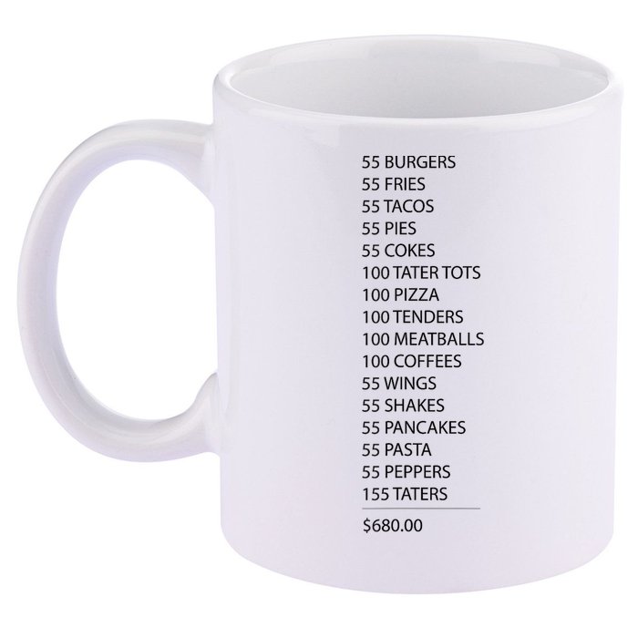 ITYSL Burgers 55 Fries I Think You Should Leave 11oz C Handle Ceramic Mug