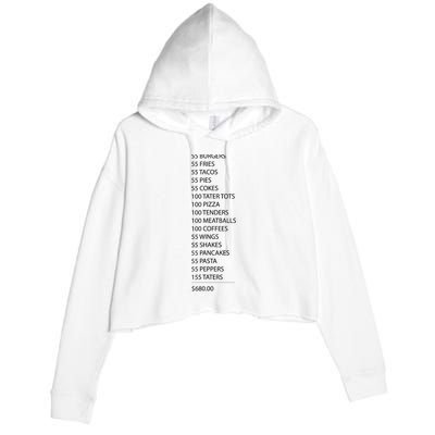 ITYSL Burgers 55 Fries I Think You Should Leave Crop Fleece Hoodie