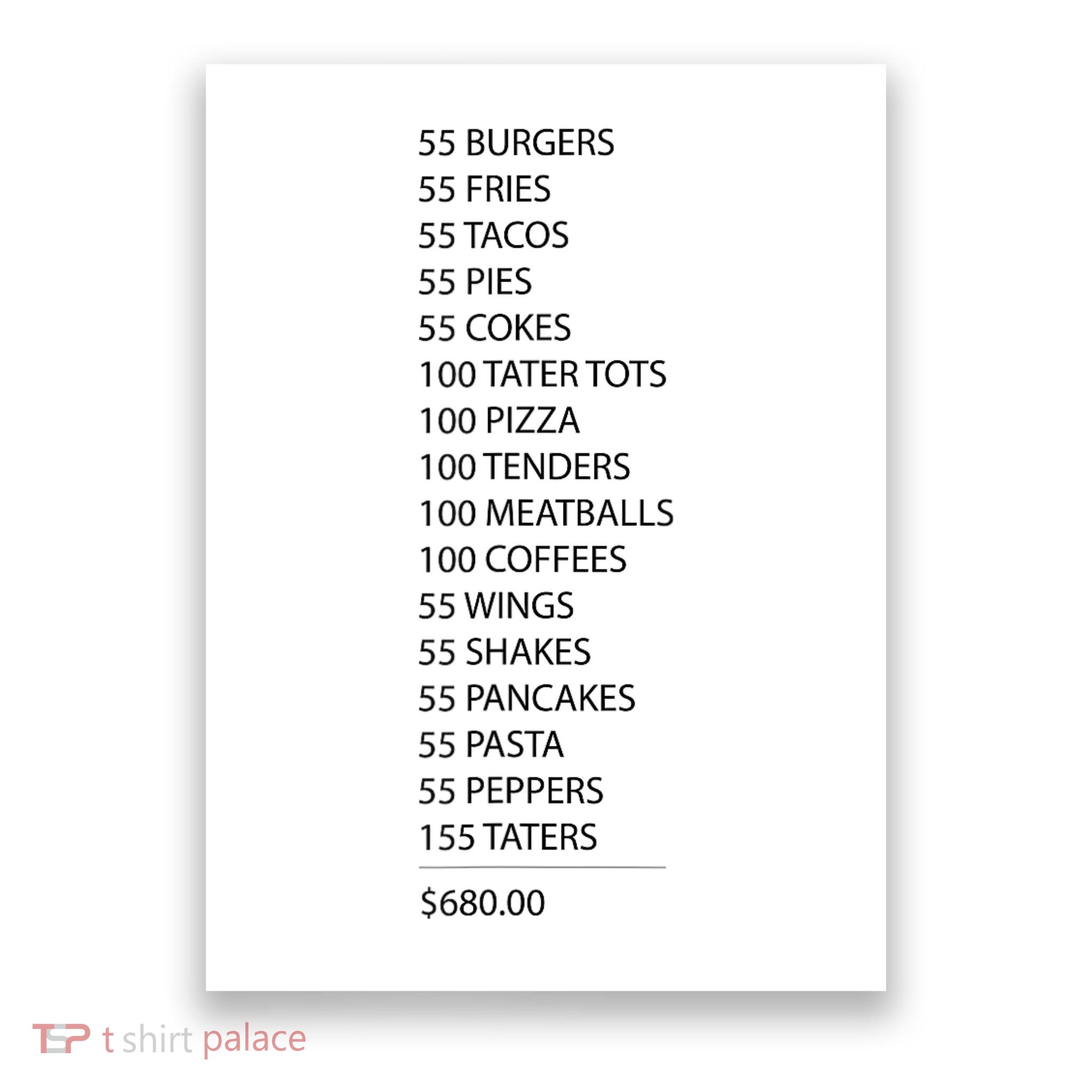 ITYSL Burgers 55 Fries I Think You Should Leave Poster