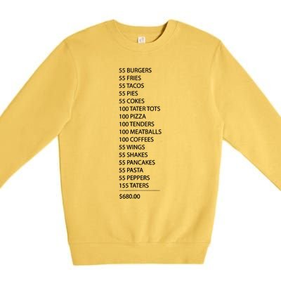 Itysl Burgers 55 Fries I Think You Should Leave Premium Crewneck Sweatshirt