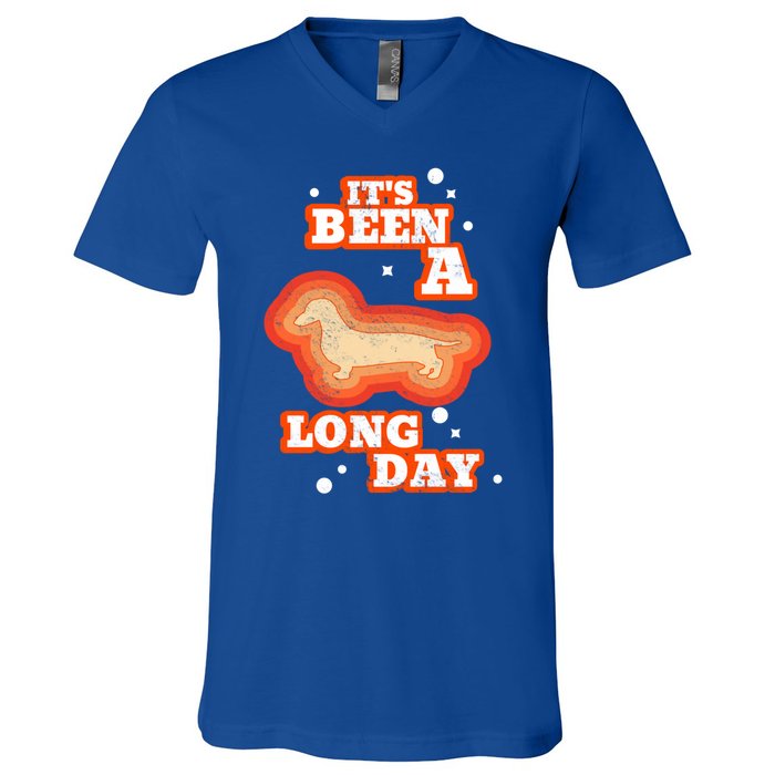 It's Been A Long Day Dachshund Mom Weiner Dog Gift V-Neck T-Shirt