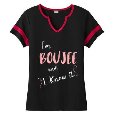 IM Boujee And I Know It Ladies Halftime Notch Neck Tee