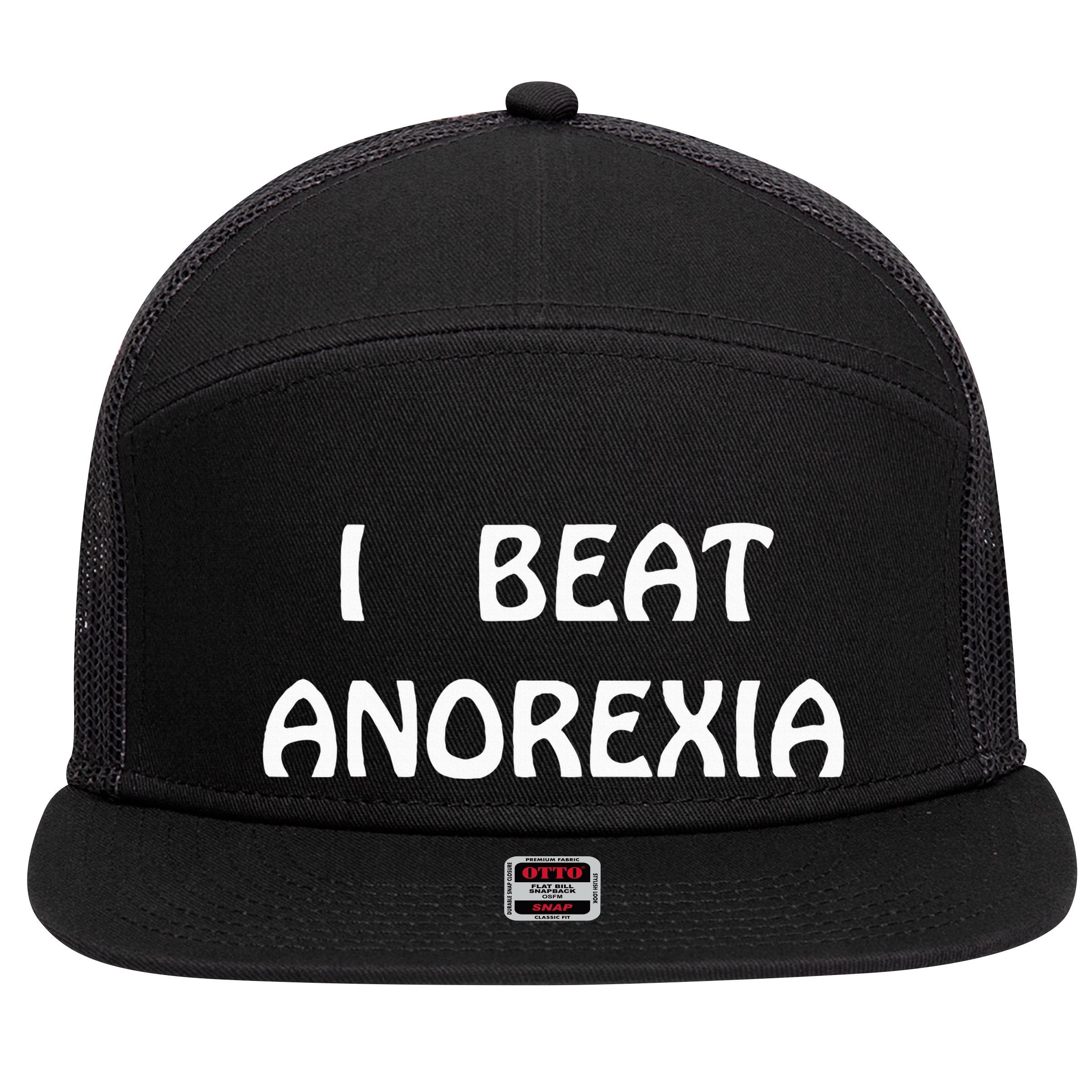 I Beat Anorexia 7 Panel Mesh Trucker Snapback Hat