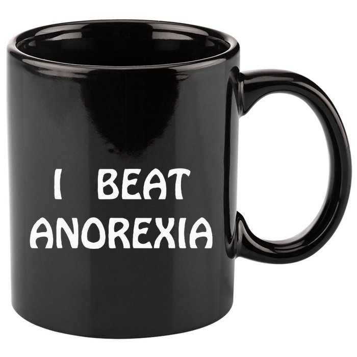 I Beat Anorexia 11oz C Handle Ceramic Mug