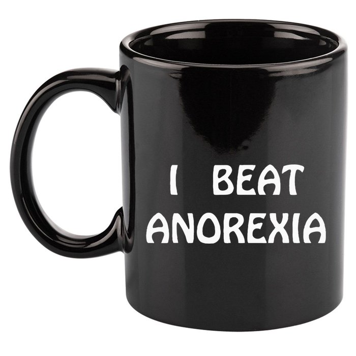 I Beat Anorexia 11oz C Handle Ceramic Mug