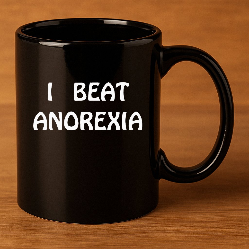 I Beat Anorexia 11oz C Handle Ceramic Mug