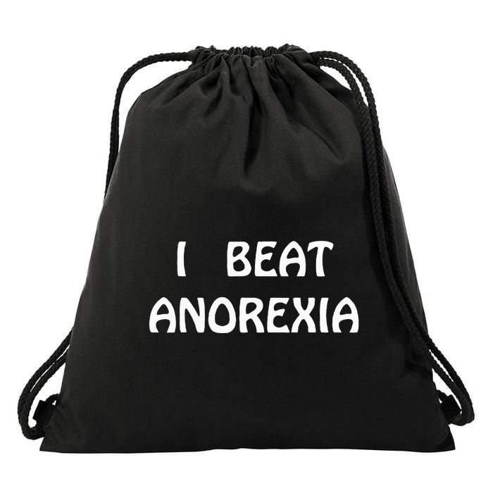 I Beat Anorexia Drawstring Bag