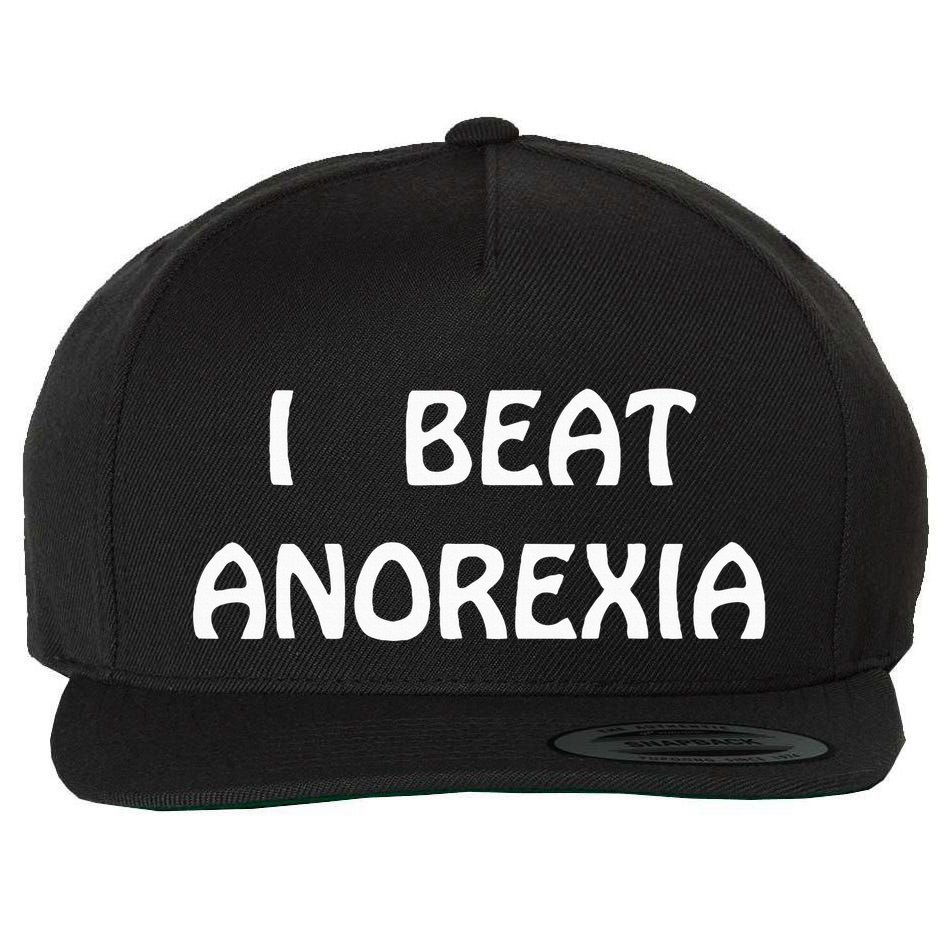 I Beat Anorexia Wool Snapback Cap