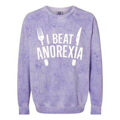 I Beat Anorexia Colorblast Crewneck Sweatshirt