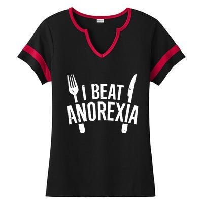 I Beat Anorexia Ladies Halftime Notch Neck Tee