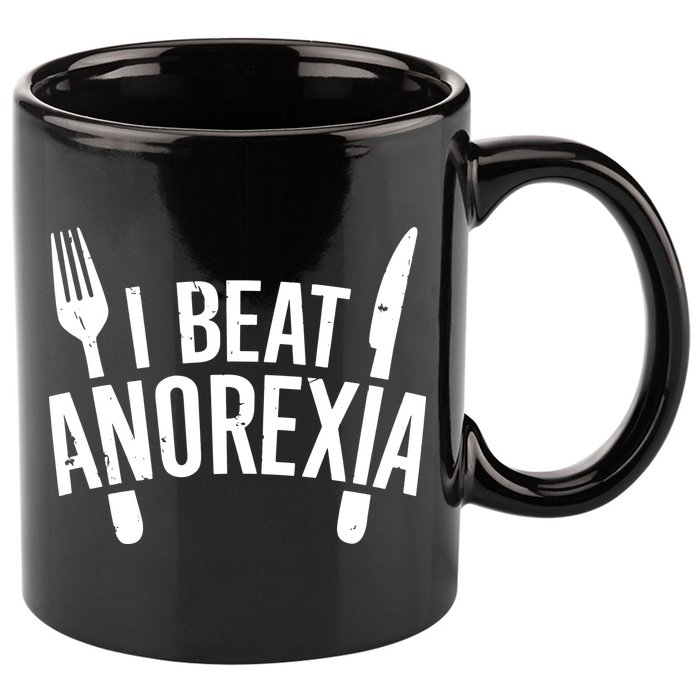 I Beat Anorexia 11oz C Handle Ceramic Mug