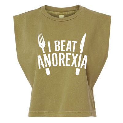 I Beat Anorexia Garment-Dyed Women's Muscle Tee