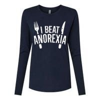 I Beat Anorexia Womens Cotton Relaxed Long Sleeve T-Shirt