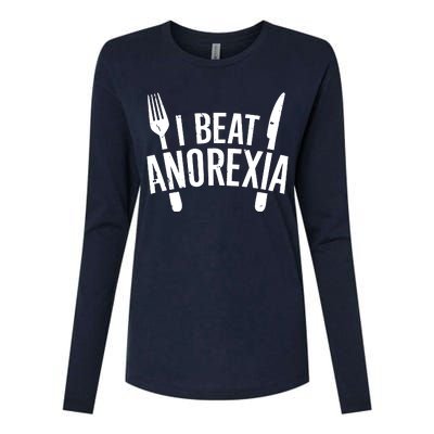 I Beat Anorexia Womens Cotton Relaxed Long Sleeve T-Shirt