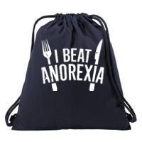 I Beat Anorexia Drawstring Bag